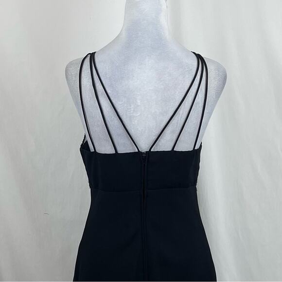 Betsy & Adam Sheer Black BabyDoll Whimsical Glam BalletCore Dress NWOT Size S - Picture 6 of 12